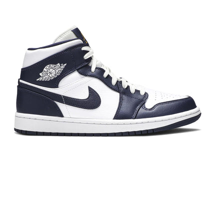 Air Jordan 1 Mid 'White Metallic Gold Obsidian' (2019)