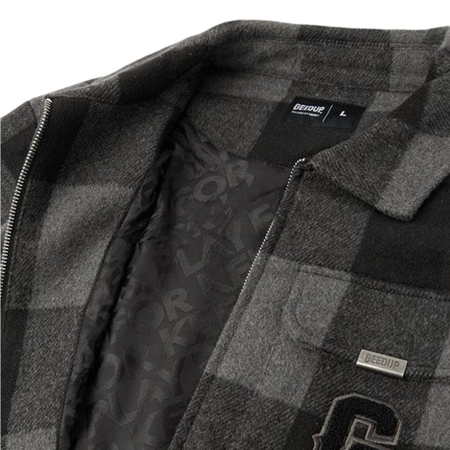 Geedup Play For Keeps Flannel Jacket 'Black/Grey' (2024)