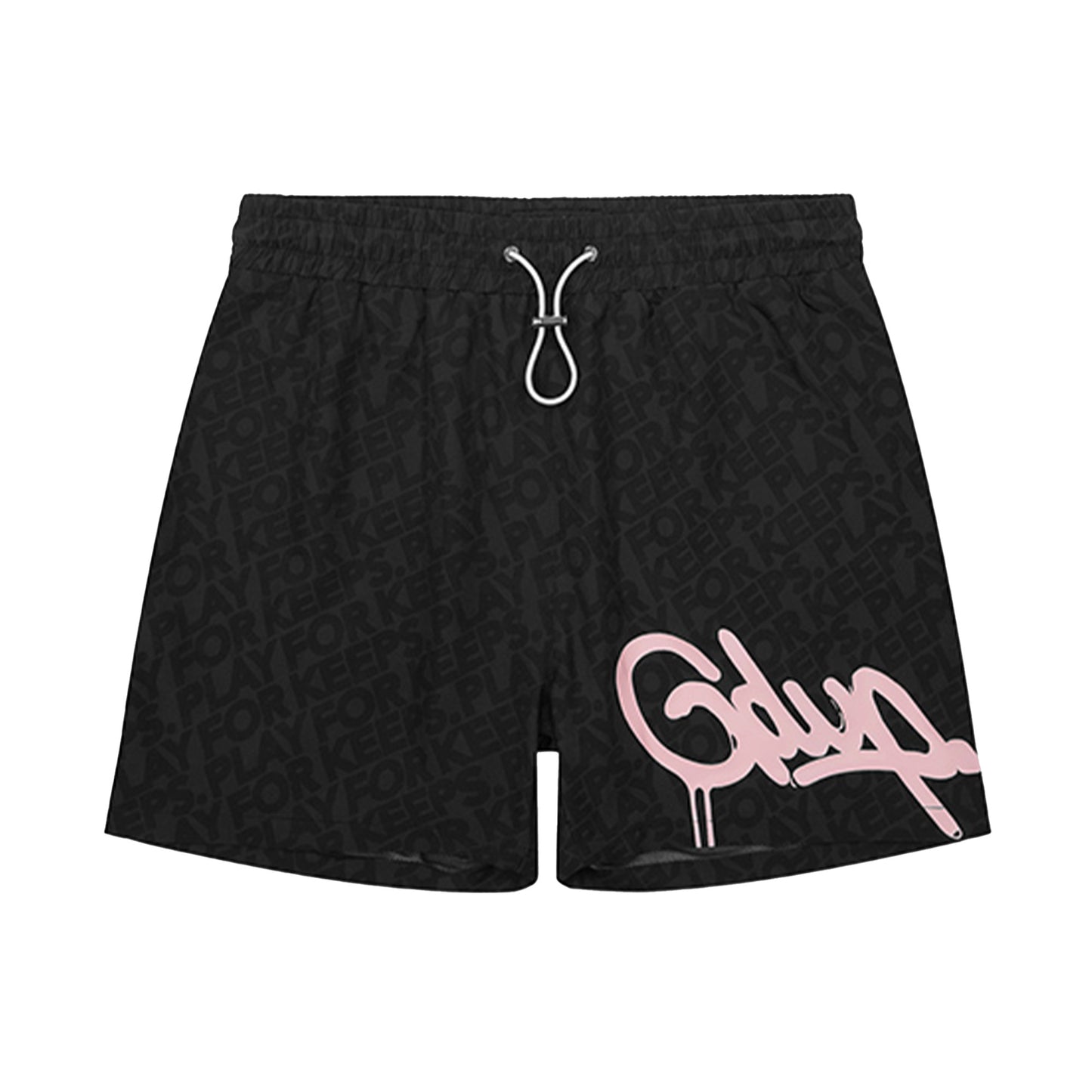 Geedup Handstyle / Play For Keeps Monogram Swim Shorts 'Black / Pink' (2024)