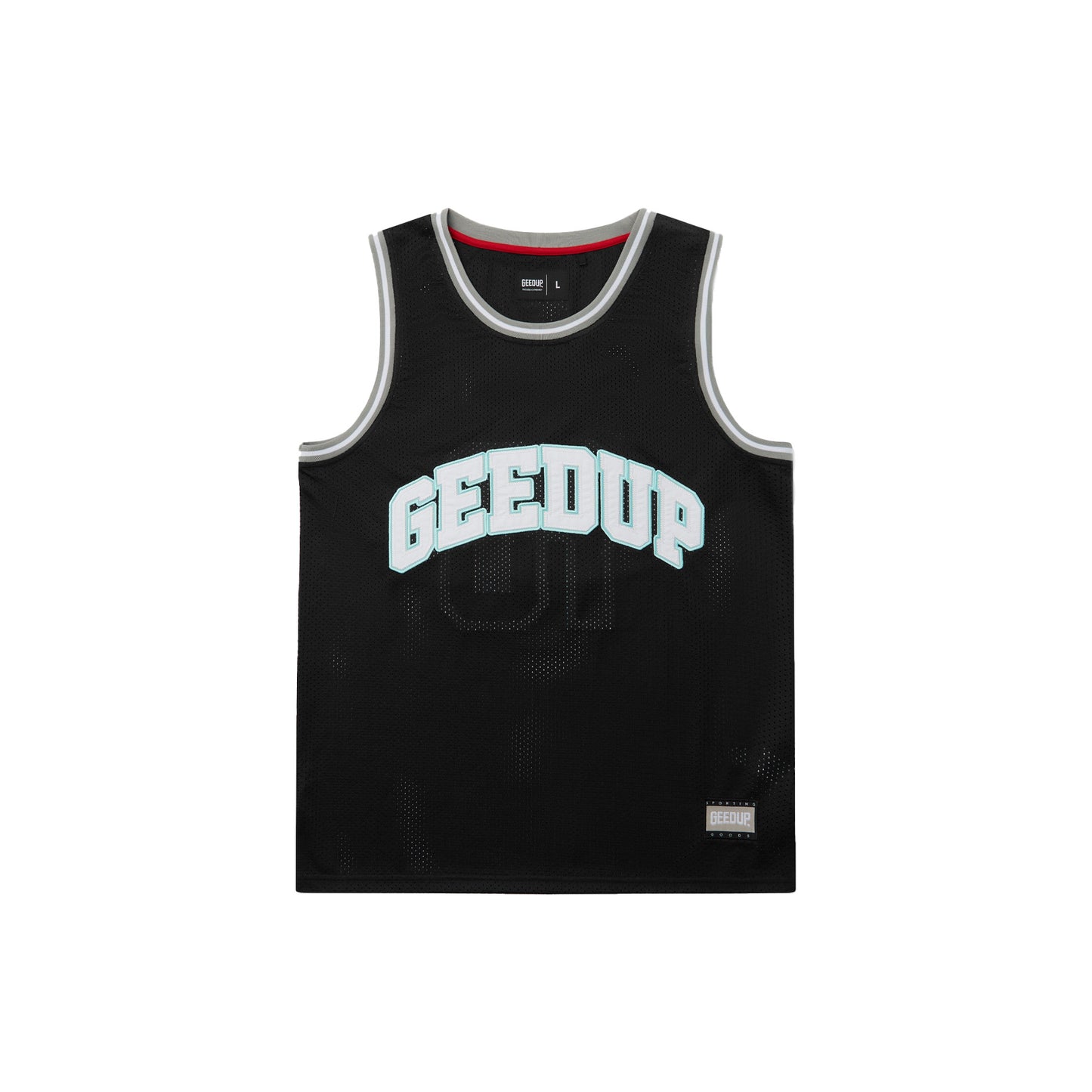 Geedup Team Logo Basketball Jersey 'Black / White / Blue' (2024)