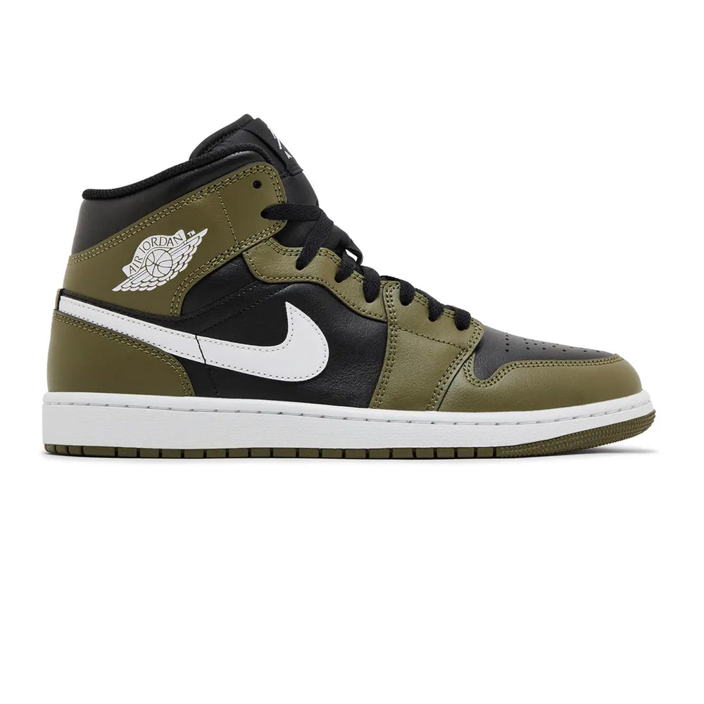 Air-Jordan-1-Mid-‘Black-White-Olive’-(2024)-1
