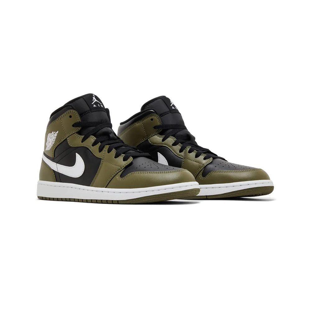 Air-Jordan-1-Mid-‘Black-White-Olive’-(2024)-2