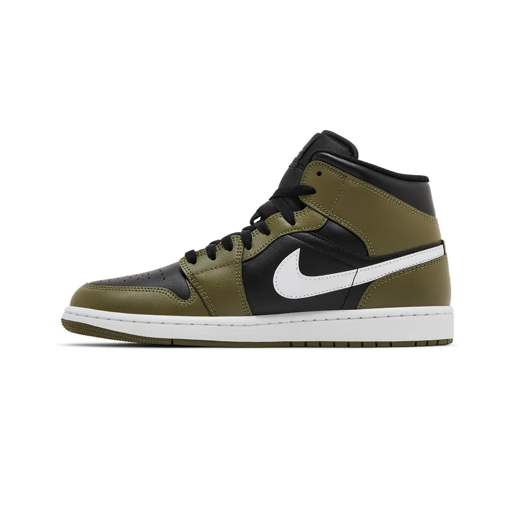 Air-Jordan-1-Mid-‘Black-White-Olive’-(2024)-3