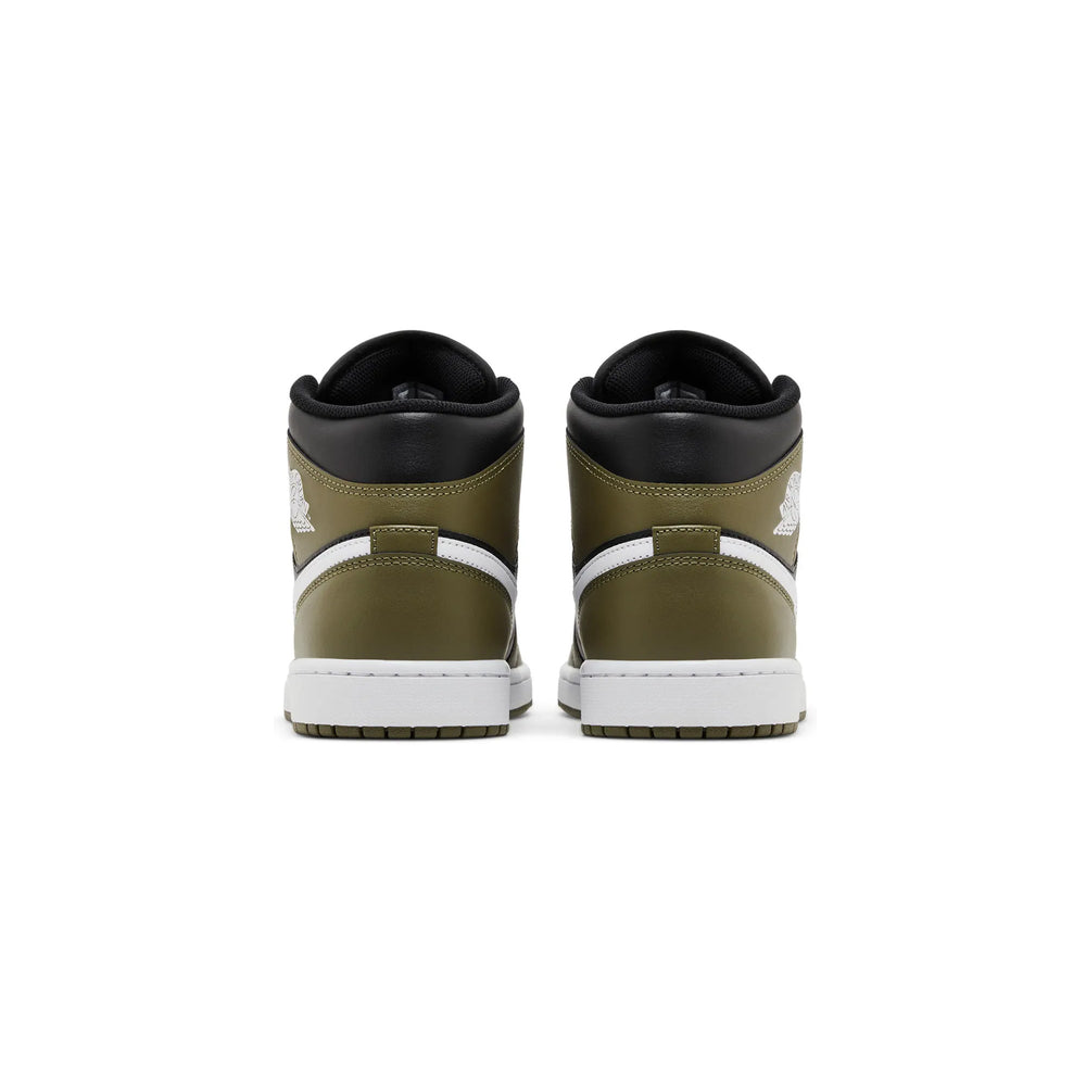 Air-Jordan-1-Mid-‘Black-White-Olive’-(2024)-4