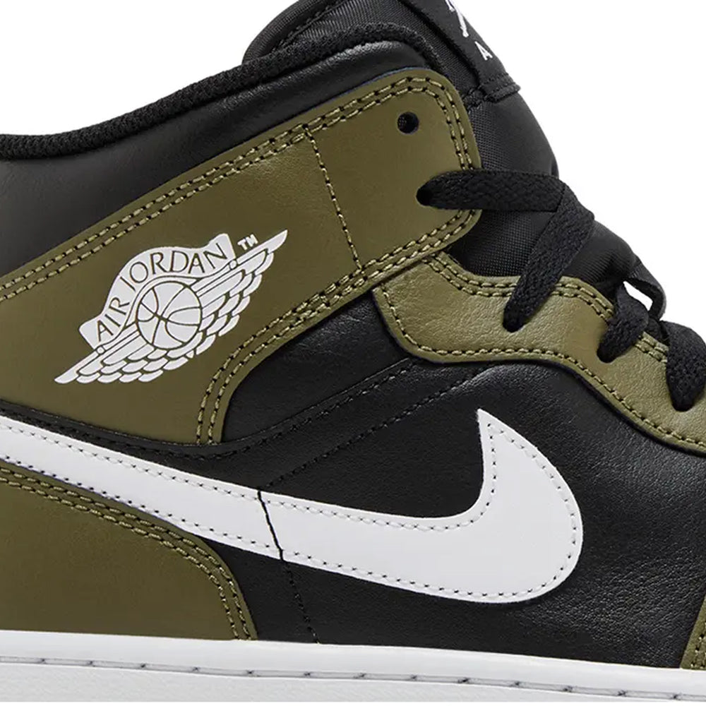 Air-Jordan-1-Mid-‘Black-White-Olive’-(2024)-6