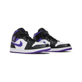 Air-Jordan-1-Mid-‘White-Black-Purple’-(2022)-front-side