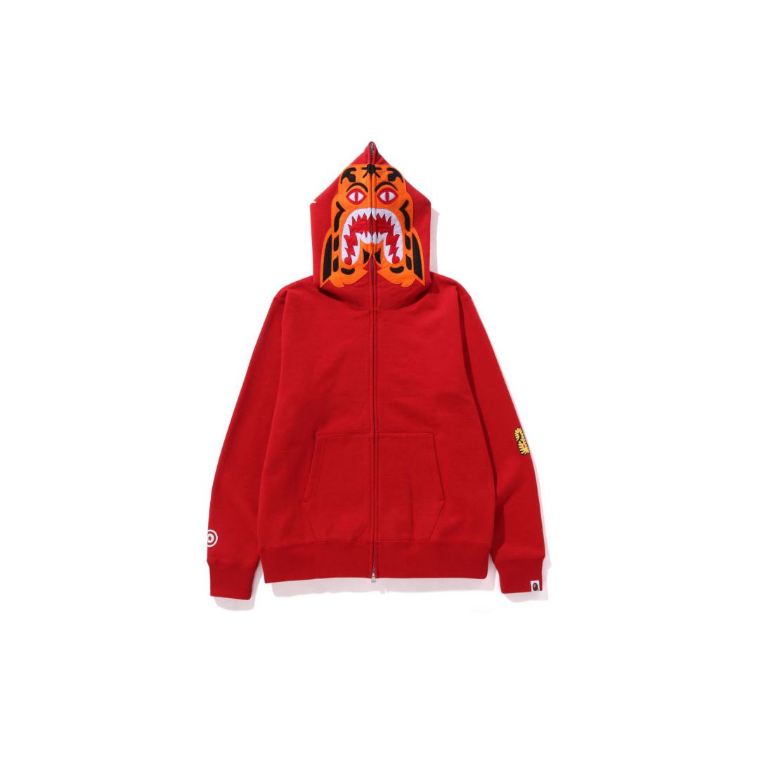 Bape-Tiger-Full-Zip-Hoodie-Red