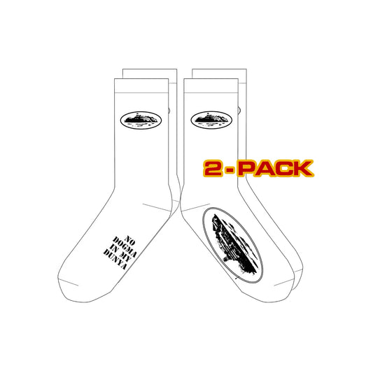 Corteiz-Alcatraz-Socks-(2-Pack)-‘White’