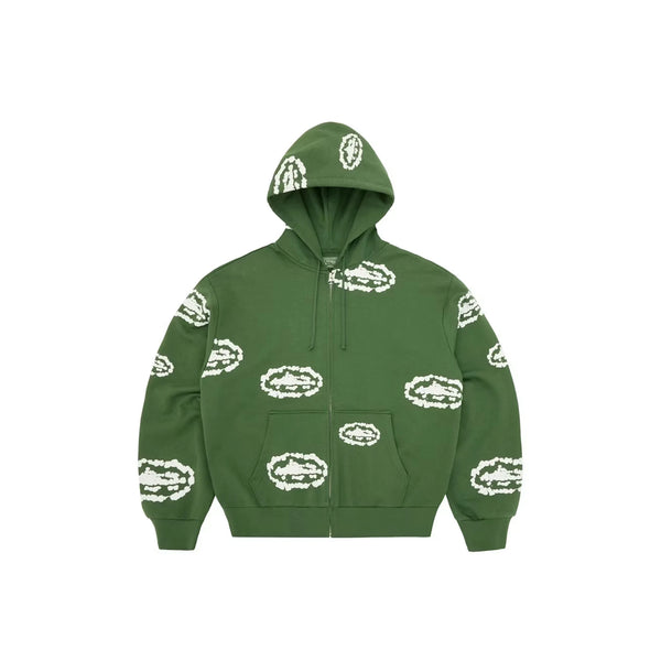 Corteiz x Denim Tears Island Wreath Zip Hoodie 'Green' (2025)