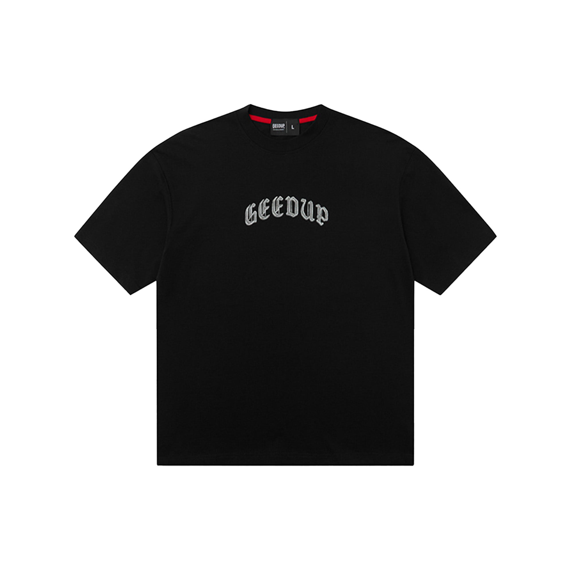 Geedup-Chrome-Logo-T-Shirt-Black-2024-front