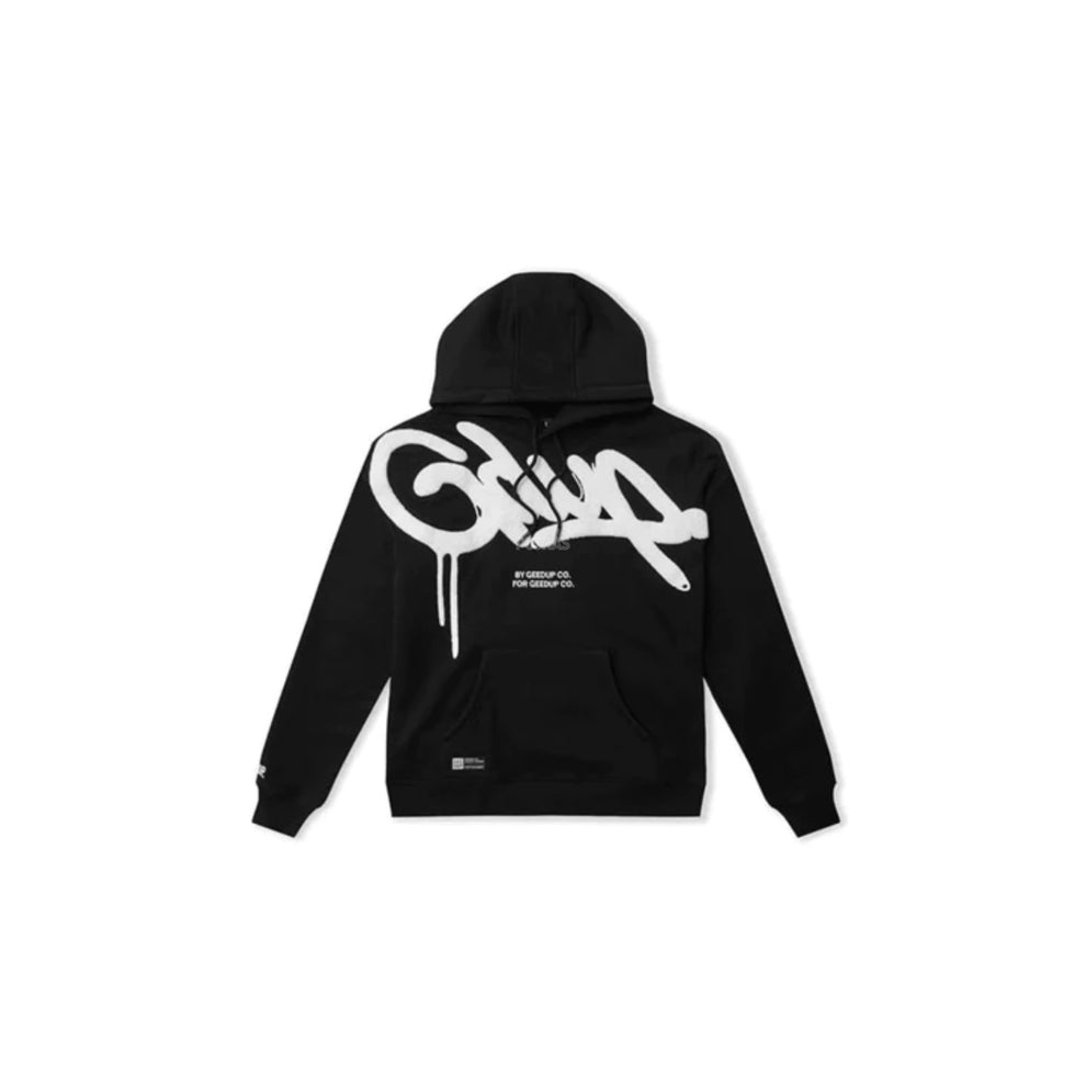 Geedup Handstyle Hoodie 'Black White' (2023) – PUSHAS