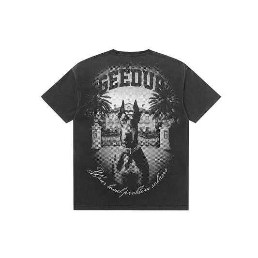 Geedup-L.P.S-Dobermann-T-Shirt-‘Washed-Black’-(2025)-  ￼back