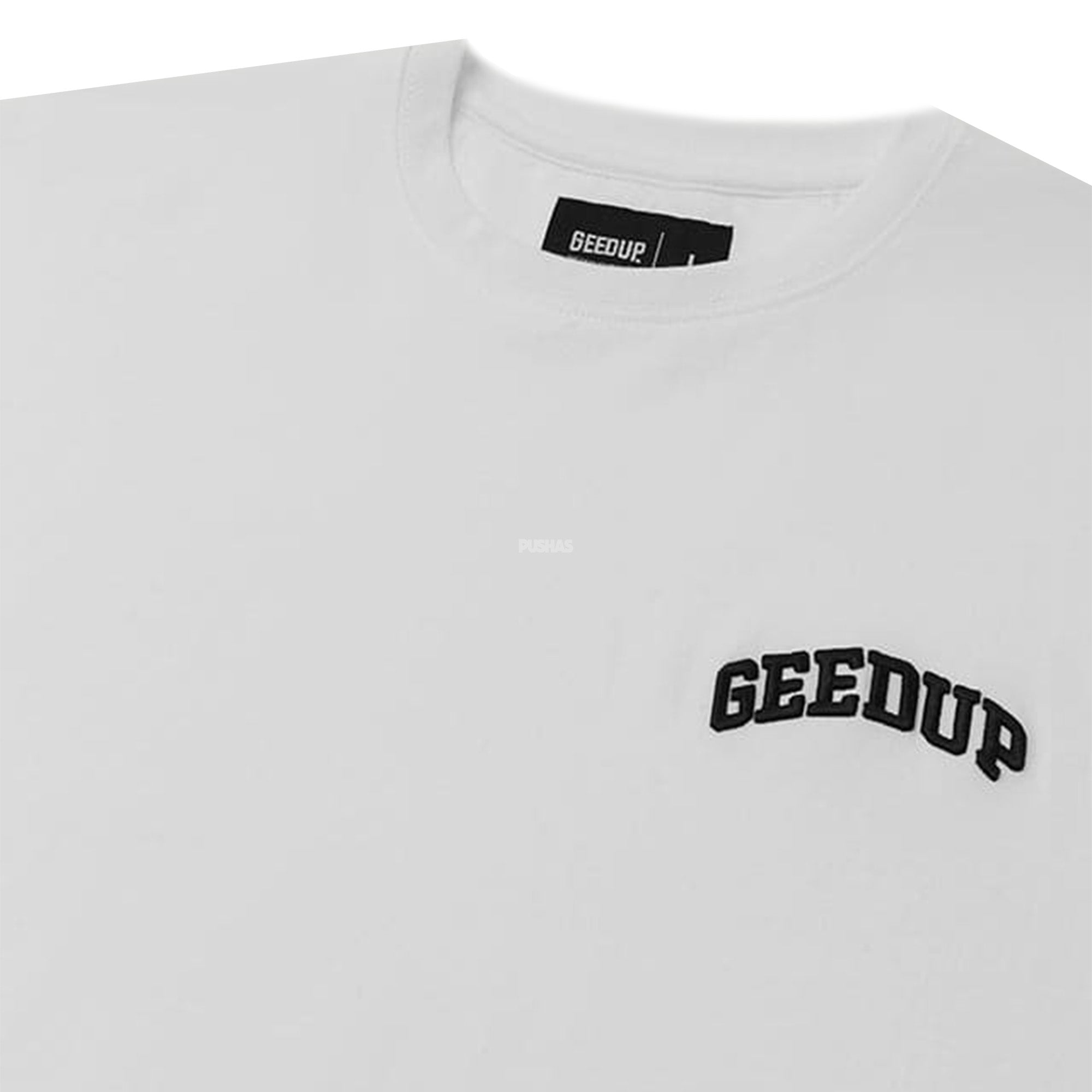 Geedup-Micro-Team-Logo-T-Shirt-'White'-(2024)-front-close-up