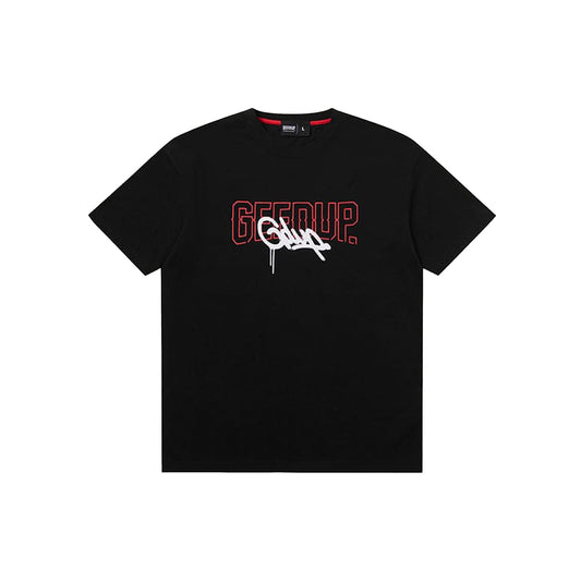 Geedup-Neon-Core-Logo-T-Shirt-‘Black-Red’-(2025)-front