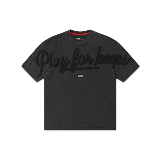 Geedup-Play-For-Keeps-Script-T-Shirt-‘Vintage-Washed-Black’-(2024)-1