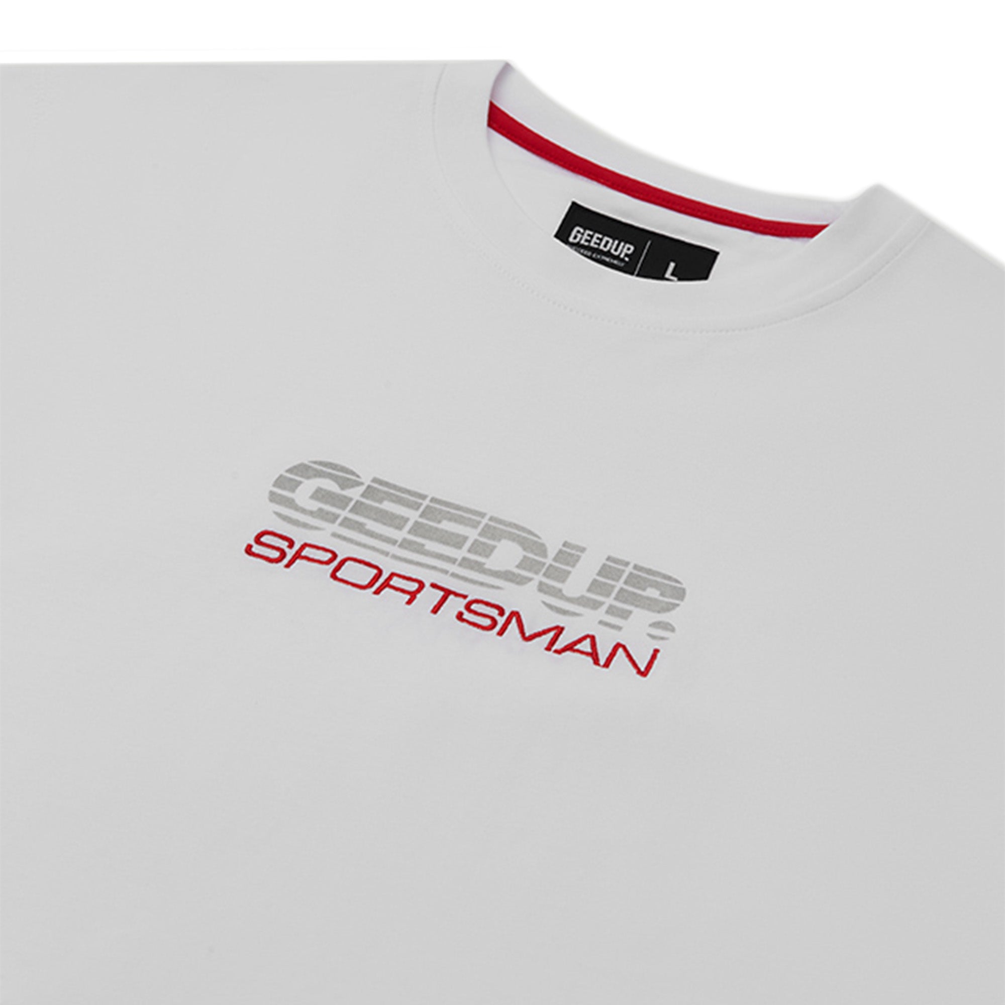 Geedup-Sportsman-T-Shirt-White-2024-logo