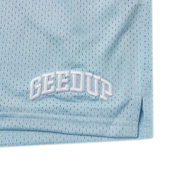 Geedup-Team-Logo-Mesh-Shorts-‘Cool-Blue’-close-up-logo