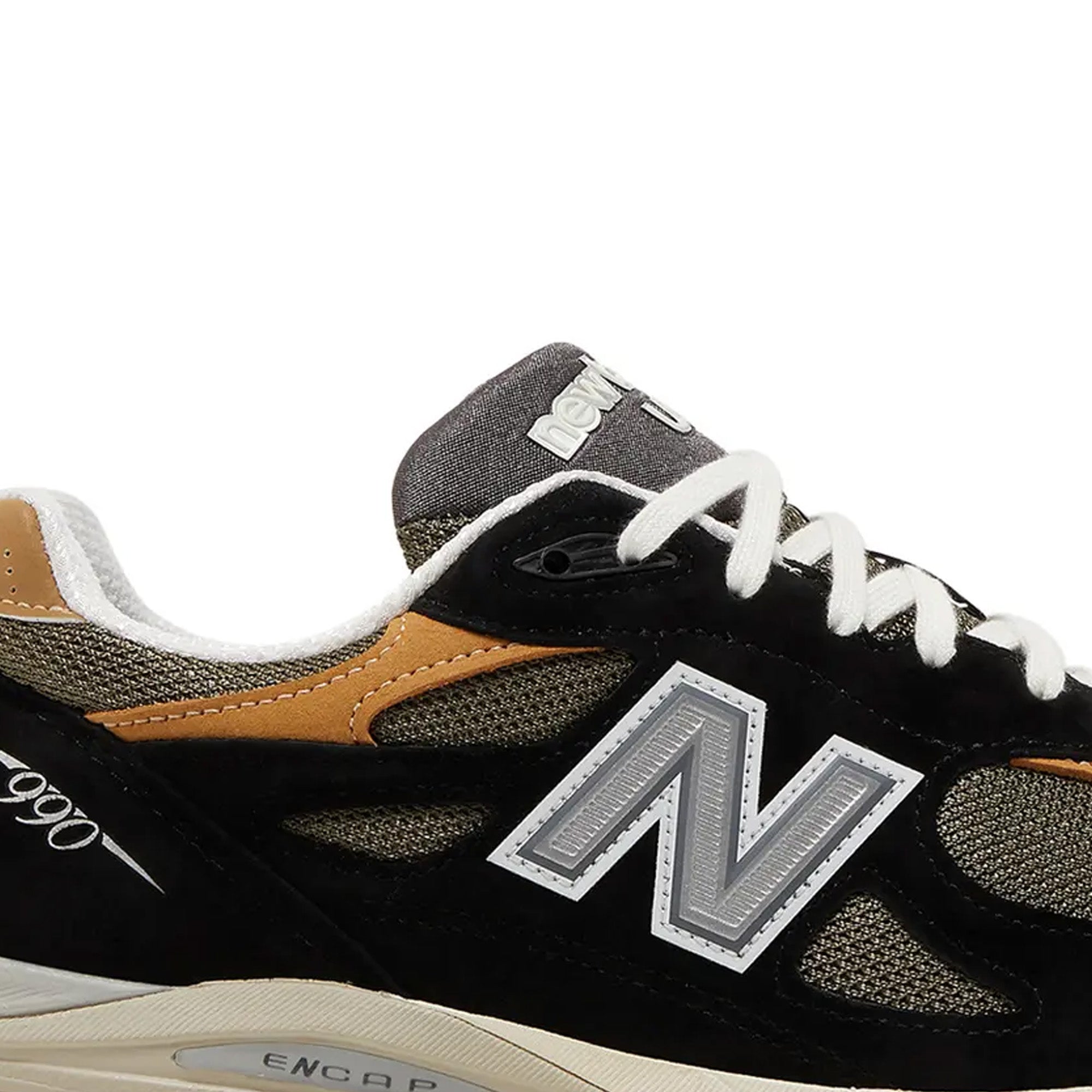 New-Balance-990v3-‘MiUSA-Black-Tan’-(2023)-side-close-up