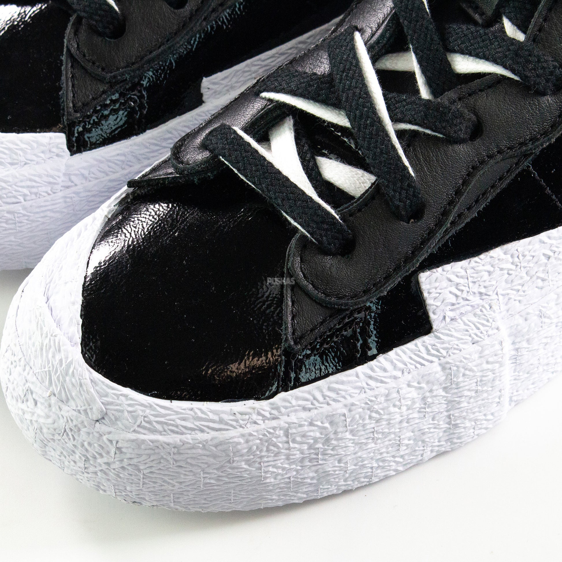 Nike Blazer Low x Sacai Black Patent Leather 2022 PUSHAS
