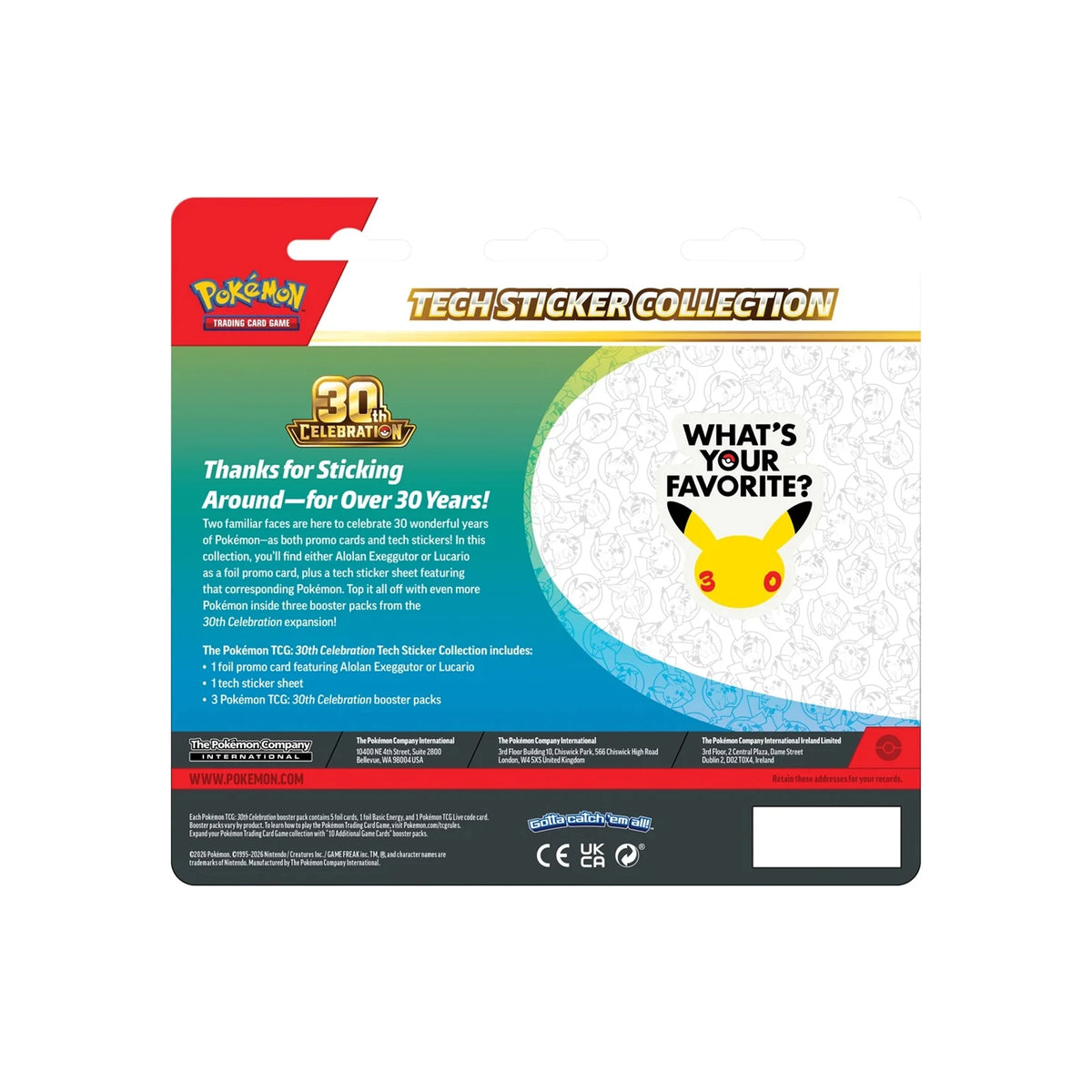 Pokémon TCG Mega Evolution 30th Celebration Tech Sticker