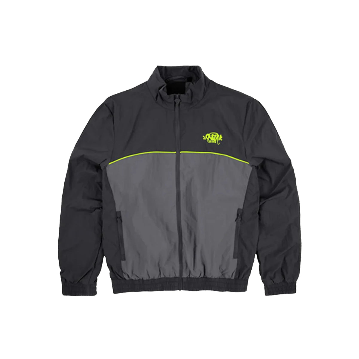SYNA Logo Zip-Up Shell Jacket 'Grey / Black / Volt' – PUSHAS