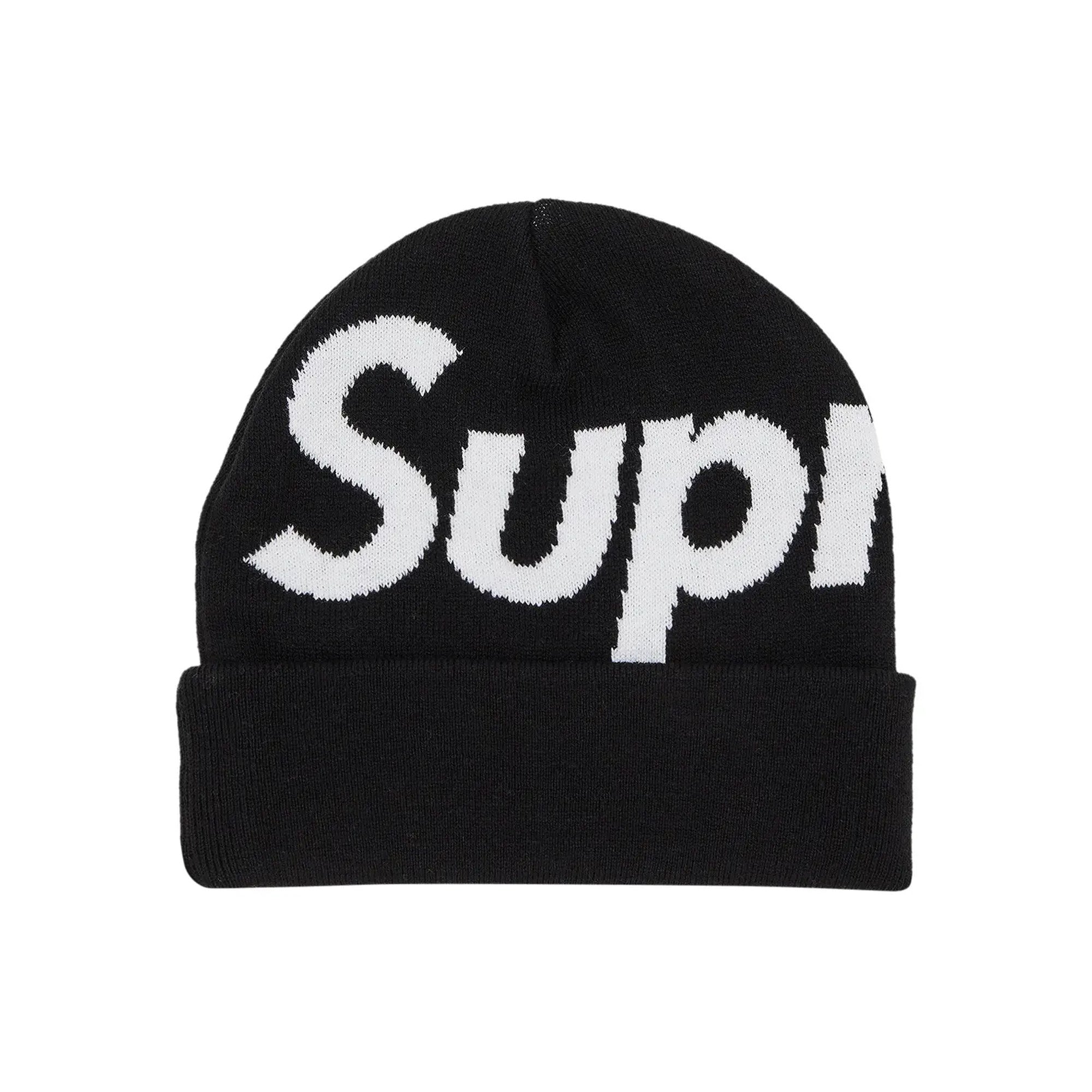 Supreme-Big-Logo-Beanie-'Black'-(2024)-front