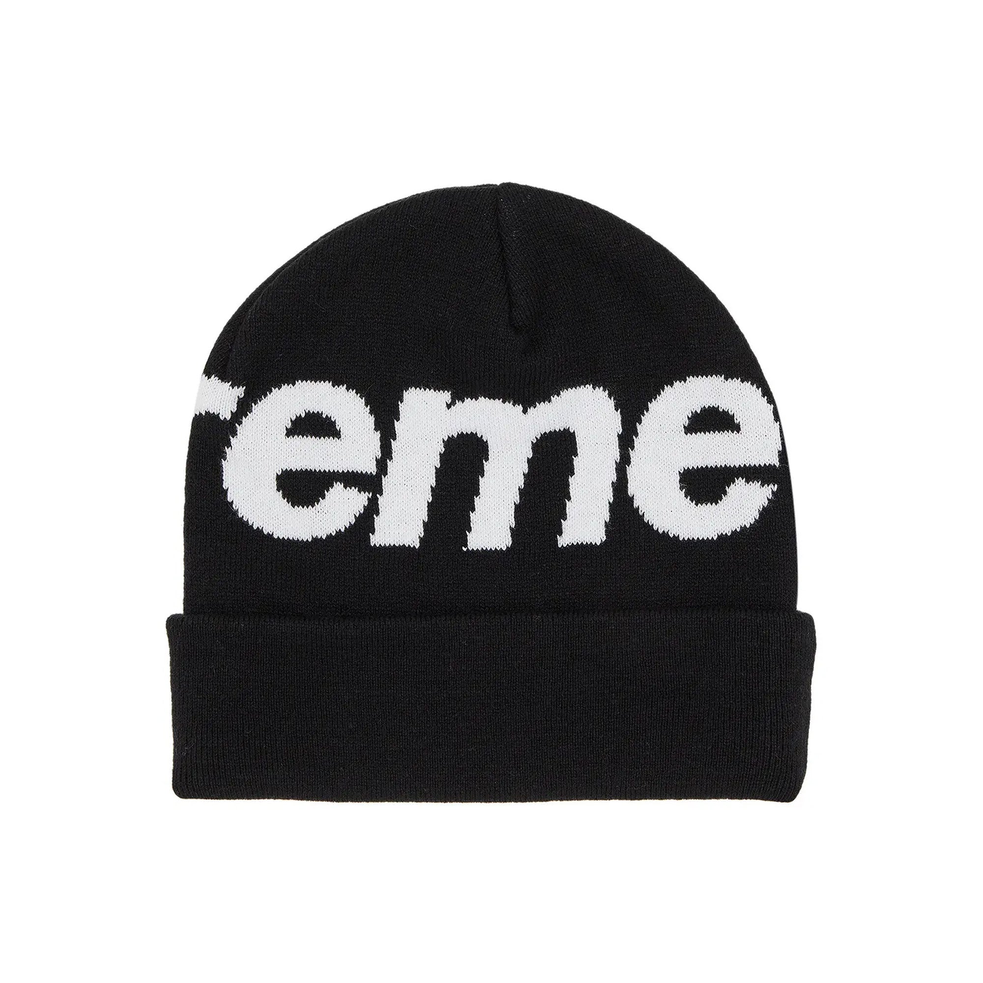 Supreme-Big-Logo-Beanie-'Black'-(2024)-side