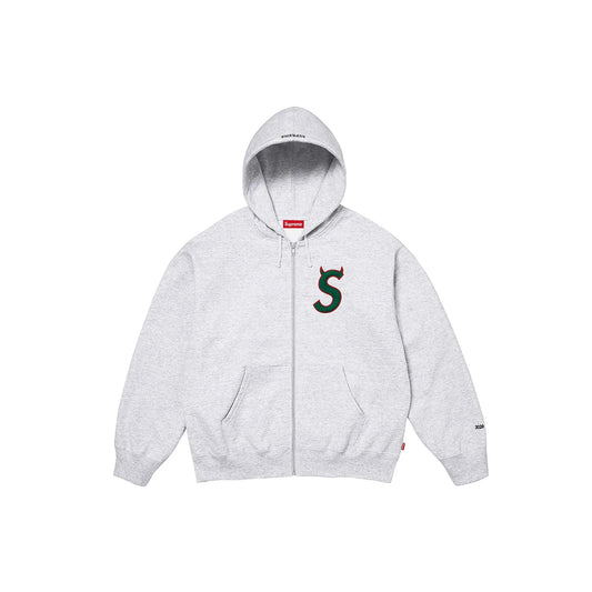 Supreme Devil S Logo Zip Up Hooded Sweatshirt 'Ash Grey' (2026)