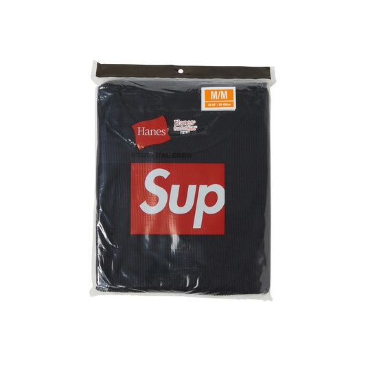 Supreme-Hanes-Thermal-Crewneck-'Black'-(2022)-front