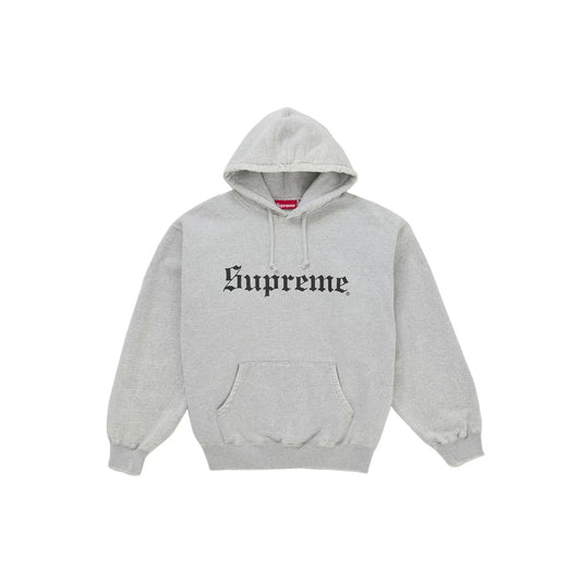 Supreme Washed Old English Hooded Sweatshirt 'Heather Grey' (2025)