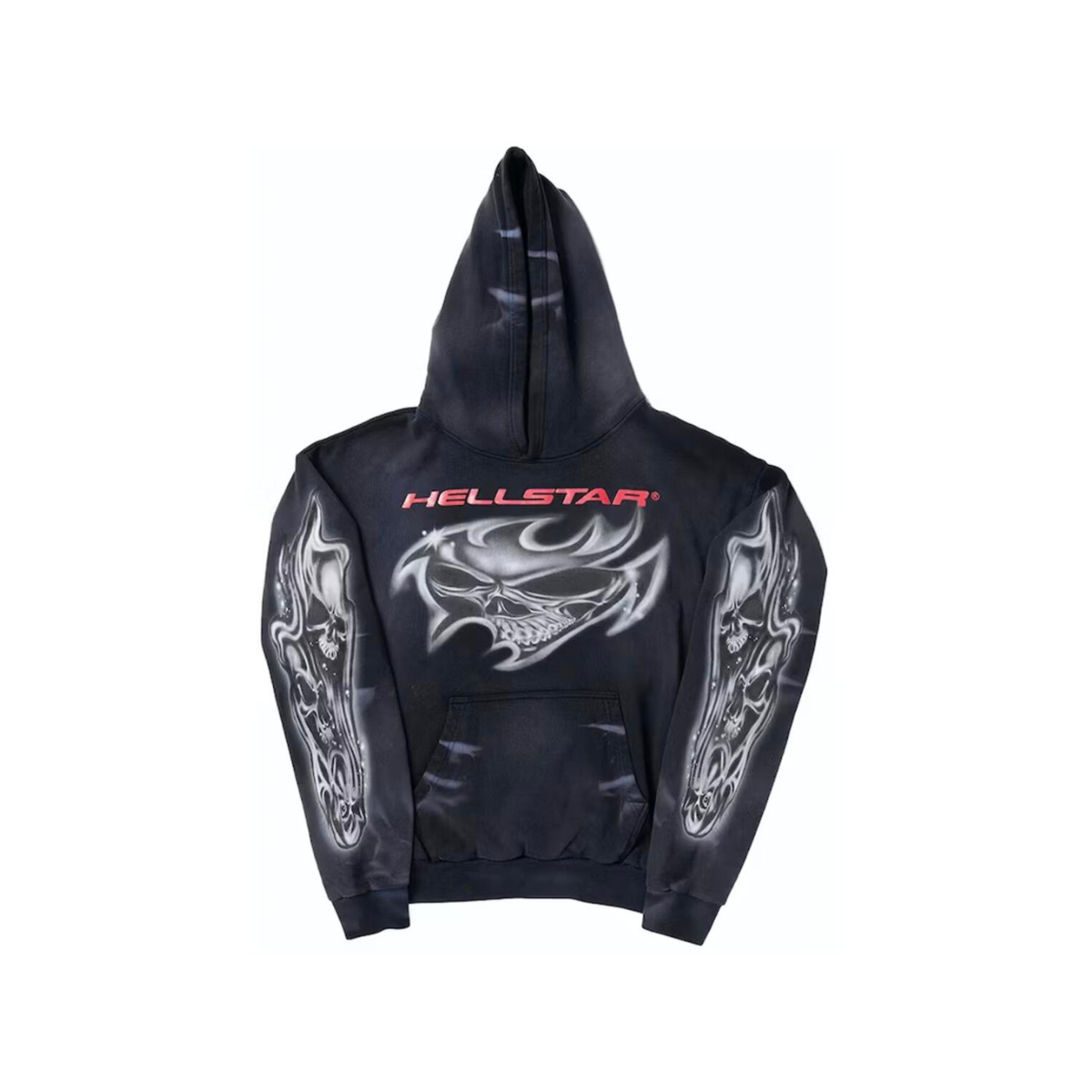 HELLSTAR Airbrush Skull Hoodie 'Black' (Overseas Exclusive 2024)