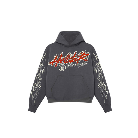 HELLSTAR Records Tour Hoodie 'Washed Black' (Overseas Exclusive 2023)