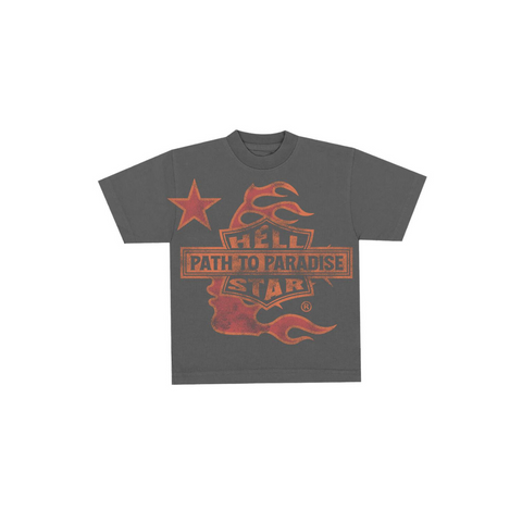 HELLSTAR Biker Tour Tee 'Washed Black' (Overseas Exclusive 2023