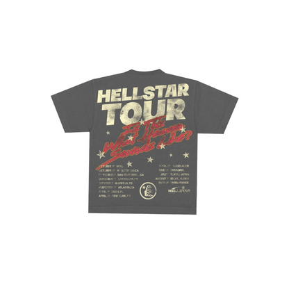 HELLSTAR Biker Tour Tee 'Washed Black' (Overseas Exclusive 2023)