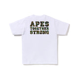 bape-1st Camo College Ats Tee - White-(Green)-2