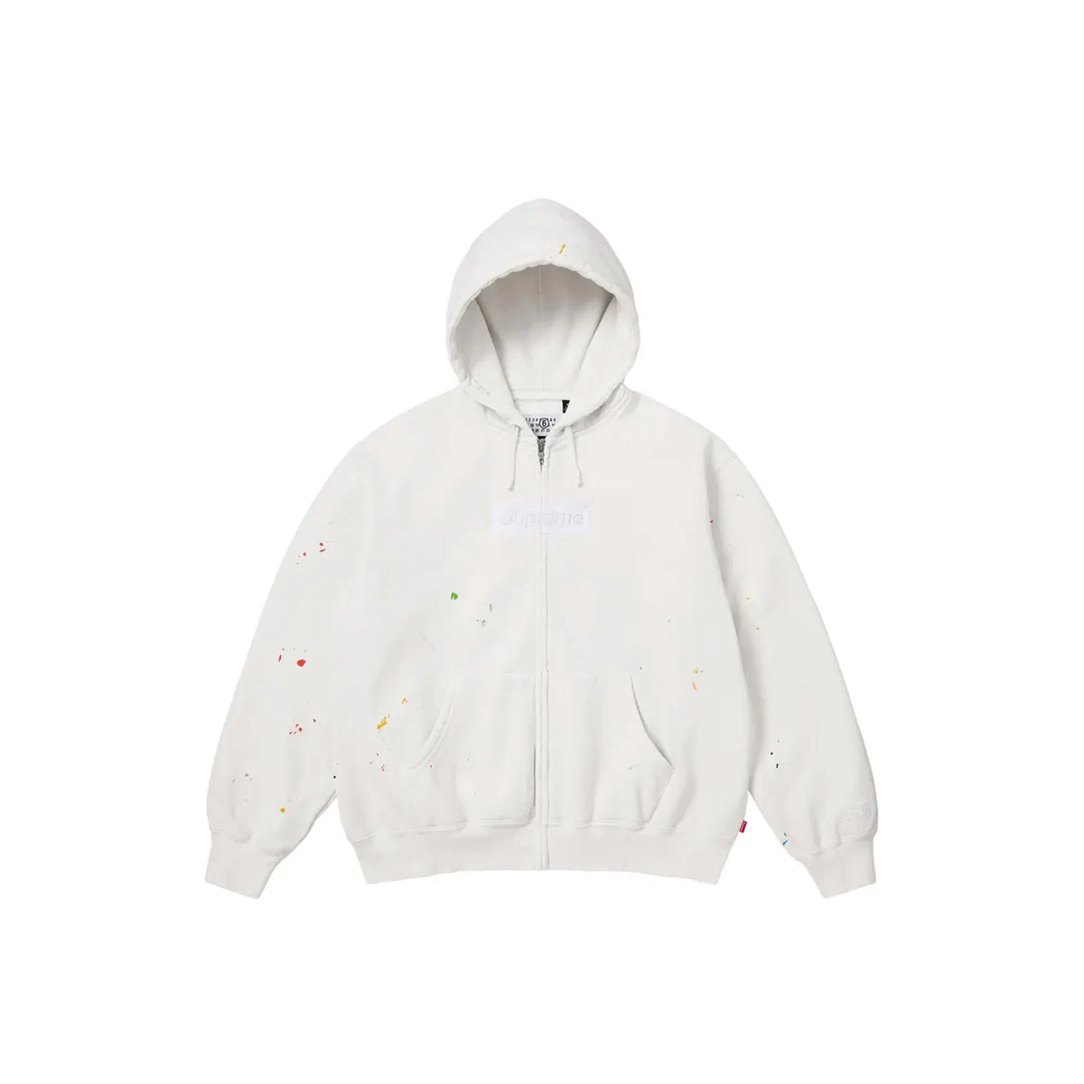 @*様 Supreme MM6 Box Logo Zip Up White Supreme x MM6 Maison Margiela Box Logo Zip Up Hooded Sweatshirt