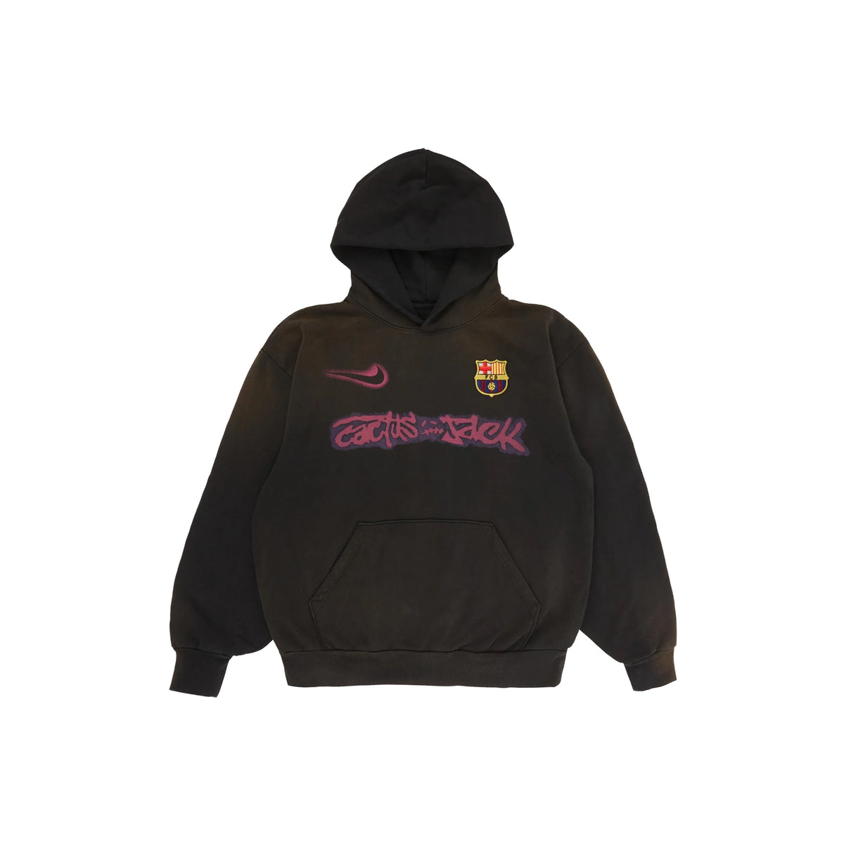 Travis Scott x Nike x FC Barcelona Spray Logo Hoodie 'Black' (2025 Travis Scott x Nike x FC Barcelona Spray Logo Hoodie 'Black' (2025