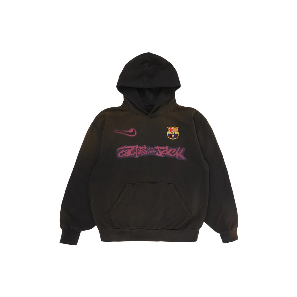 Travis Scott x Nike x FC Barcelona Spray Logo Hoodie 'Black' (2025 Travis Scott x Nike x FC Barcelona Spray Logo Hoodie 'Black' (2025