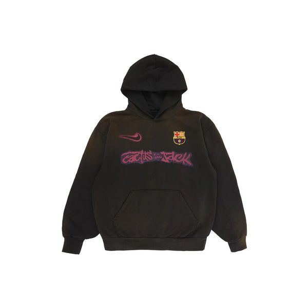 Travis Scott x Nike x FC Barcelona Spray Logo Hoodie 'Black' (2025