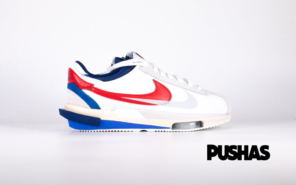 Zoom Cortez SP x Sacai 'White University Red Blue' (2022) – PUSHAS