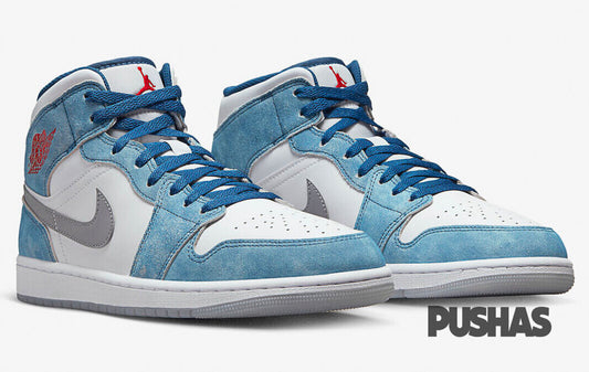 Air Jordan 1 Mid SE 'French Blue Fire Red' GS (2022)