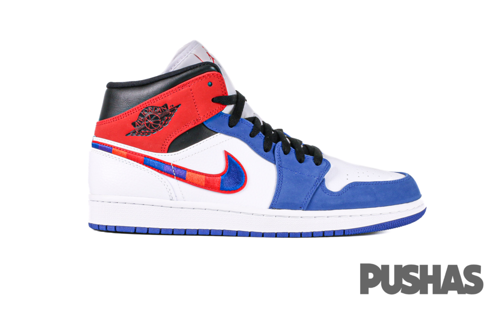 Air Jordan 1 Mid Multi Color Swoosh 2022 PUSHAS