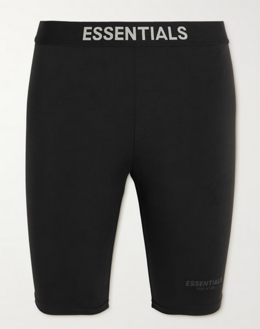 ESSENTIALS Womens Black Logo Bike Shorts 'Black'