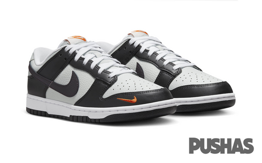 Dunk Low 'Grey Black Orange Mini Swoosh'