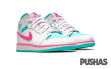 Air Jordan 1 Mid 'White Pink Green Soar' GS (2020)