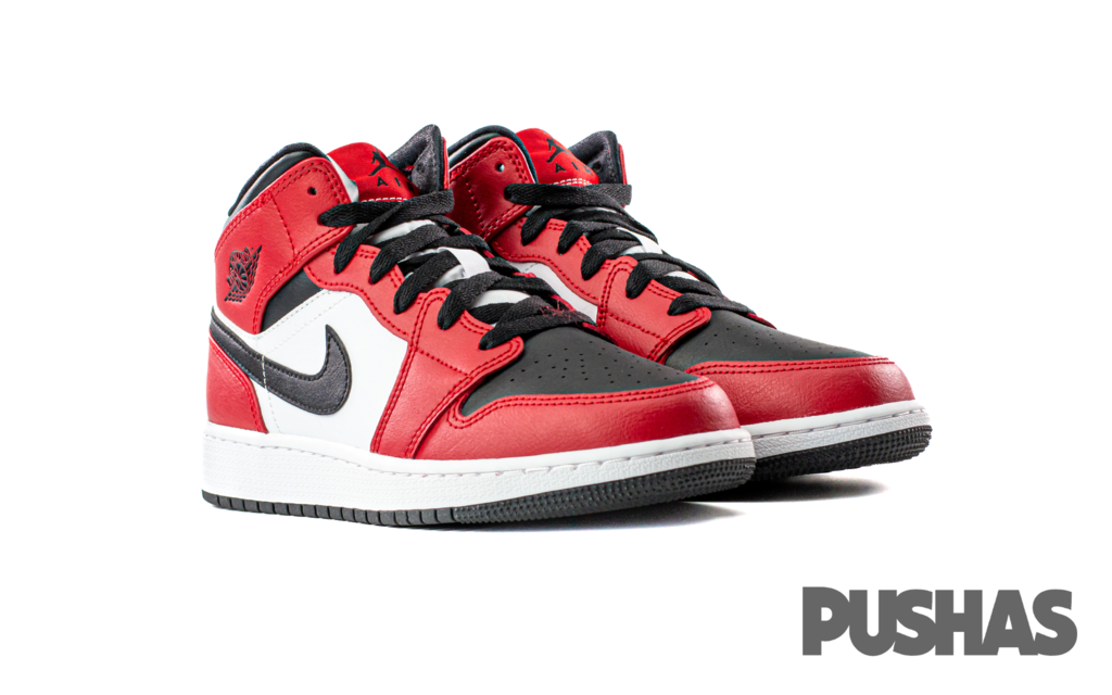 Air Jordan 1 Mid Chicago Black Toe GS PUSHAS