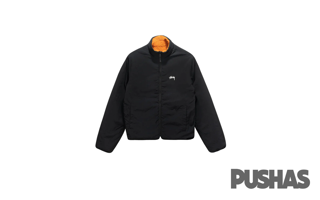 Stussy 8 Ball Sherpa Reversible Jacket 'Orange' – PUSHAS