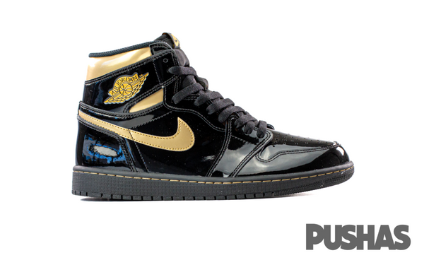 Black and gold jordans hot sale 1s